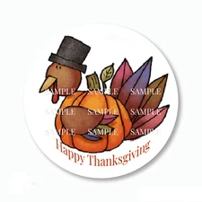 Primitive Thanksgiving Turkey Scrapbook Stickers Envelope Seals Favors Labels