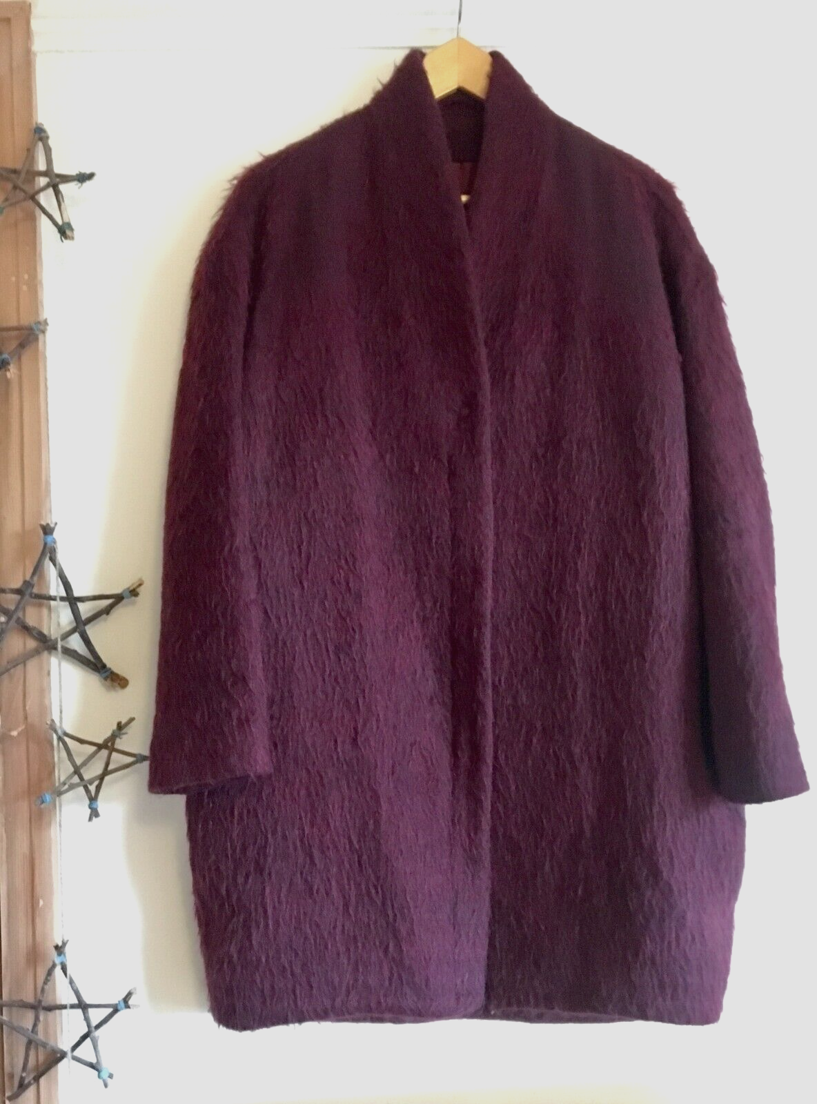 ALTRA & Other Stories Cappotto invernale donna soffice prugna taglia 10 con zip e tasche