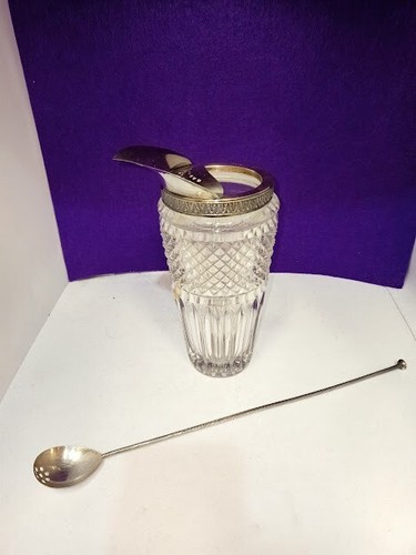 Shaker da cocktail in cristallo e argento, anni '60 - Foto 4 di 13