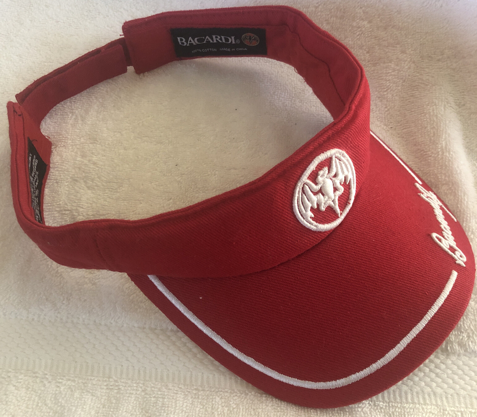 Bacardi  Visor Strapback Adjustable Red/White Bat… - image 4