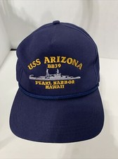 New USS Arizona BB39 Pearl Harbor Hawaii Vintage Hat Snapback Made In USA Navy