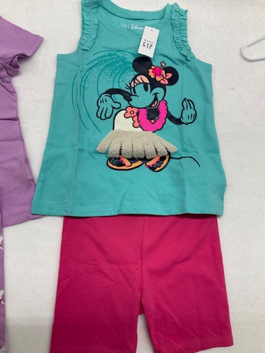 2 sets Girls Gap Bike Shorts & Tees Sets NWT Minnie Mouse Disney - Picture 3 of 6