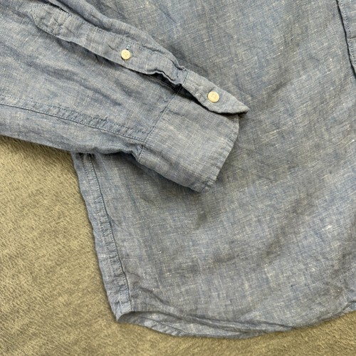 J Crew Shirt Mens XL Slim Blue Baird McNutt Irish Linen Button Down Preppy Beach - Picture 5 of 9