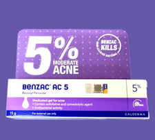 1x BENZAC AC 5 Gel 15g Benzoyl Peroxide Acne Pimple Galderma France FREE SHIP 