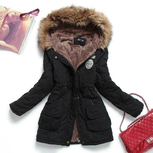 Chaqueta Con Capucha De Invierno Para Mujer Abrigo Grueso Cálido Moda Elegante eBay