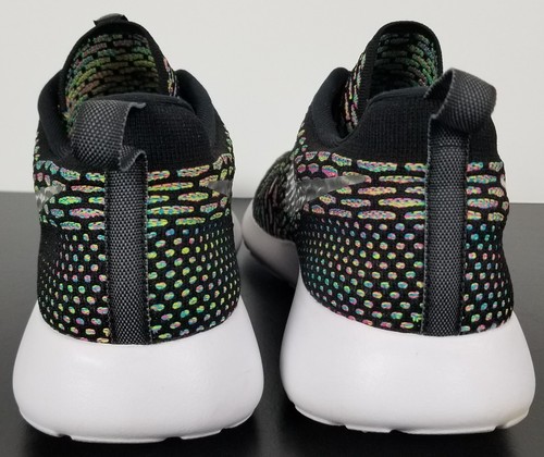 NIKE ROSHE RUN FLYKNIT ID MULTICOLOR BLACK RUNNING SHOES 718293-993 (SIZE 10) - Picture 8 of 13