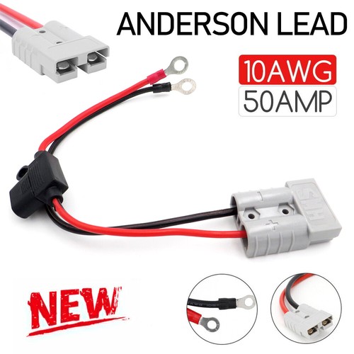 50Amp Anderson Plug Lead To Lug M8 Terminal Battery Charging Connector