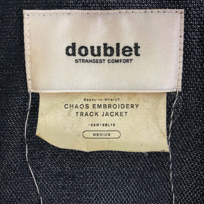 DOUBLET 18AW18BL78 CHAOS EMBROIDERY TRACK JACKET BLACK SIZEm DOUBLET 18AW18BL78 CHAOS EMBROIDERY TRACK JACKET BLACK SIZEm