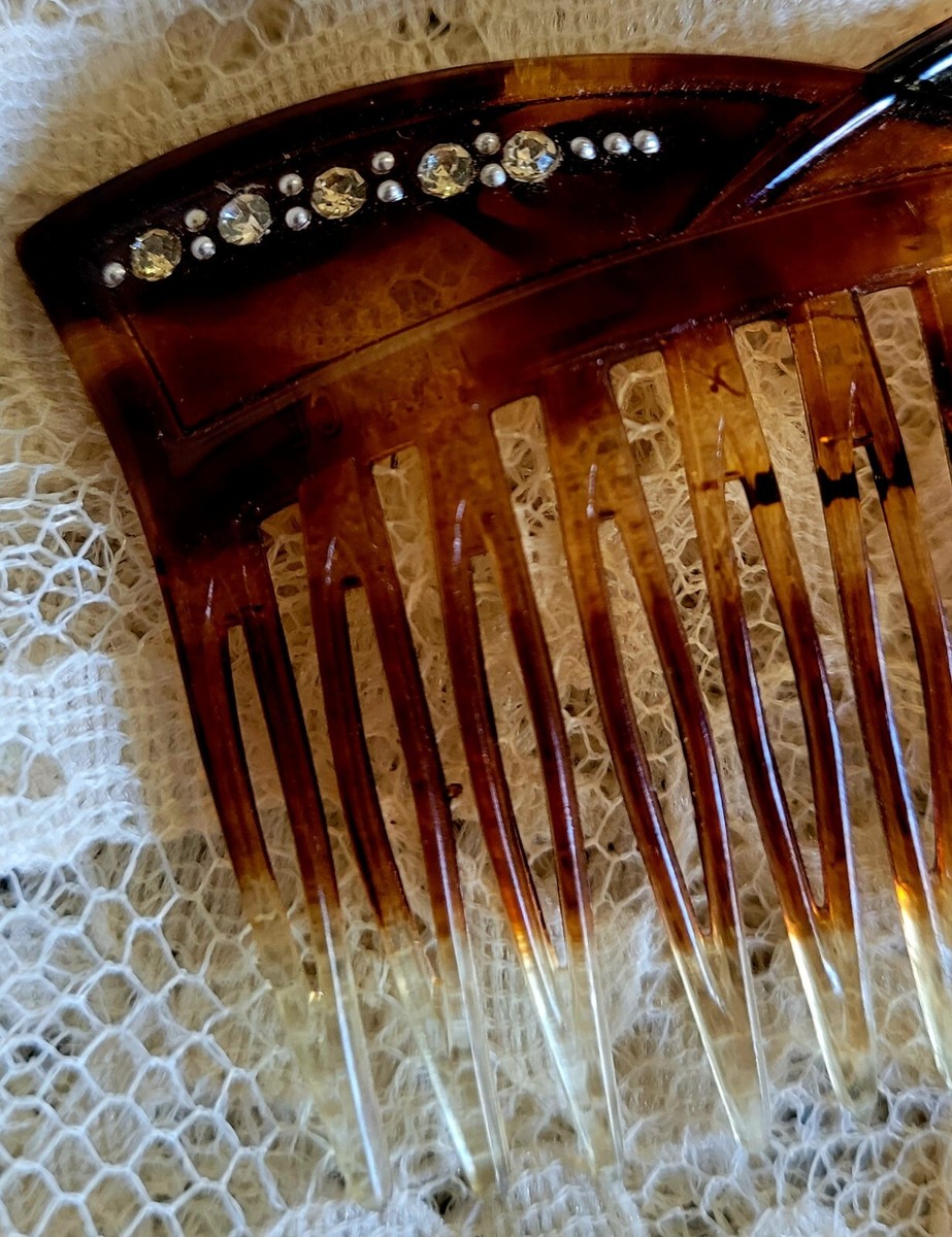 Vintage 1940s Haircomb/Pick Celluloid Faux Tortoise Pattern  display picture 3