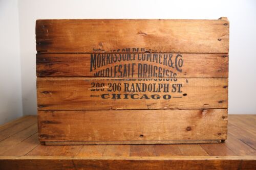 Antique apothecary Druggist Wood Crate Box Chest Morrison Plummer Chicago RARE - Picture 1 of 11