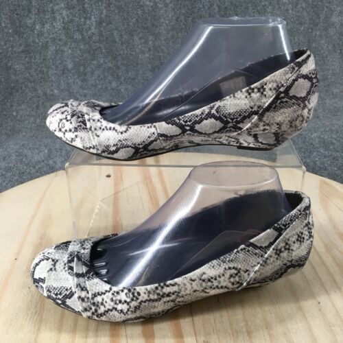 Rocket Dog Shoes Womens 7.5 M Snake Pattern Slip On Ballet Flats White Fabric - Picture 2 of 16
