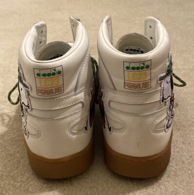 Diadora LC23 Peanuts Mi Basket White High Top Sneakers Men