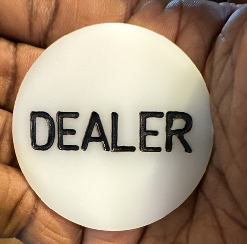 Dealer button White acrylic, (12 per lot) - Picture 2 of 4