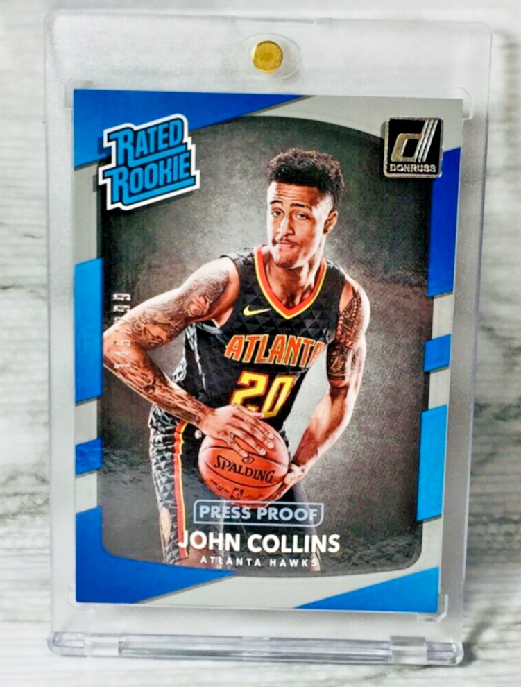 2017 PANINI DONRUSS #182 JOHN COLLINS SILVER PRESS PROOF RATED ROOKIE (#145/299)