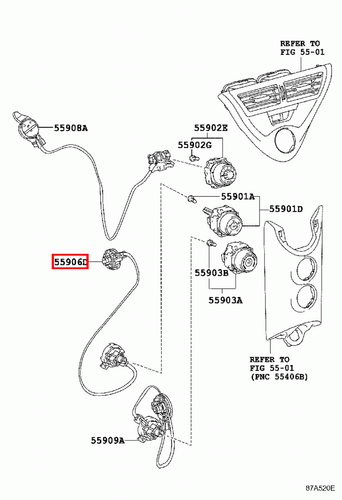 Genuine Corolla ZRE171 ZRE152 ZRE151 ZRE143 Dash Heater Direction Control Cable - Picture 15 of 20