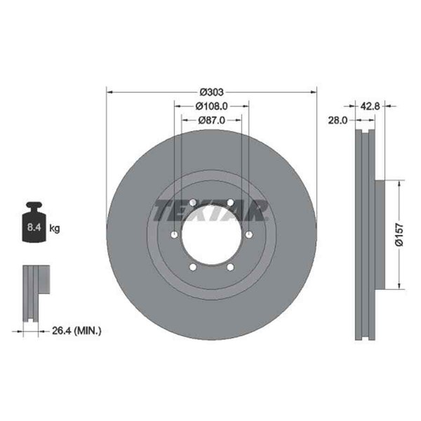 Textar 2X Bremsscheibe 92180003-image
