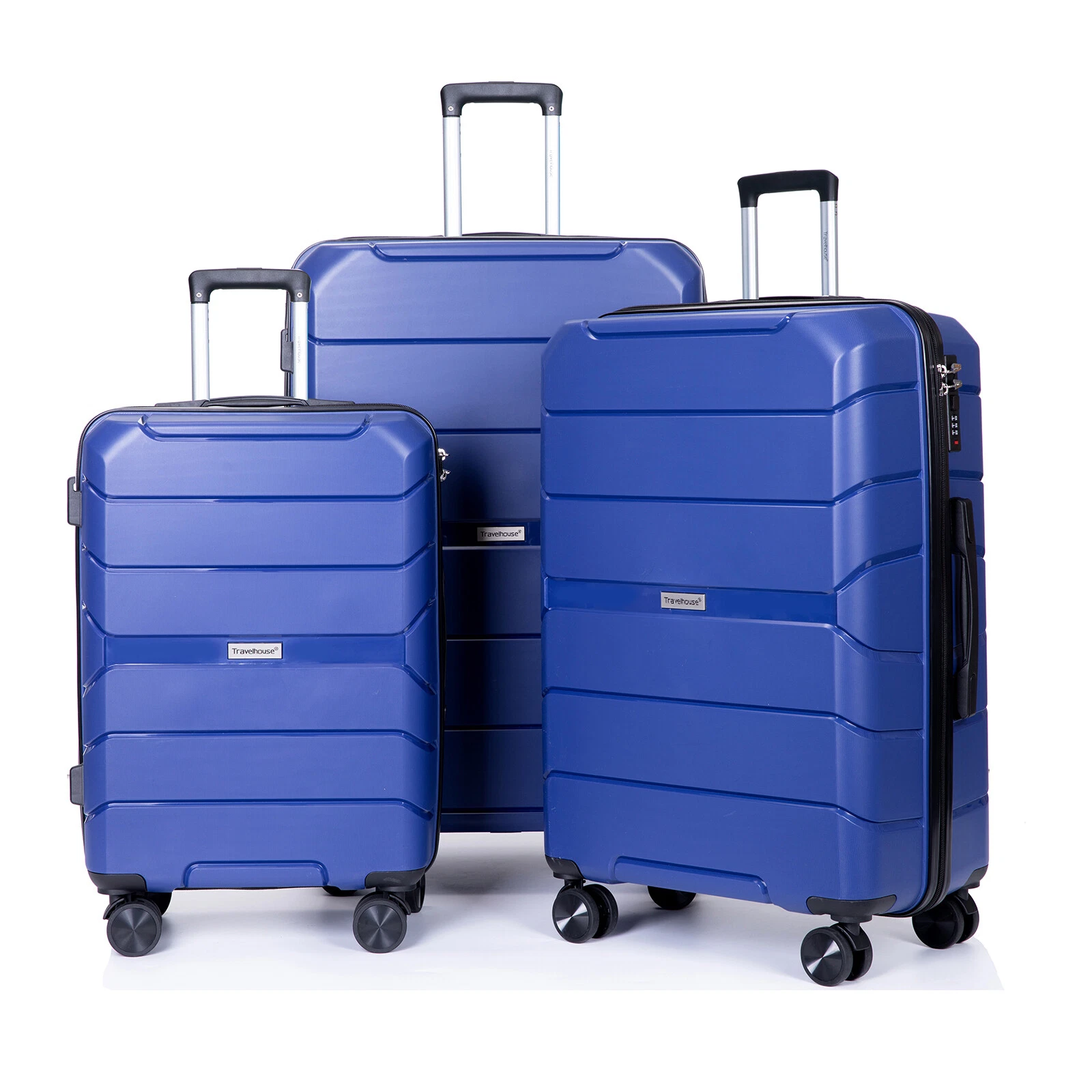 Hardside 3 Pcs Light PP Spinner Suitcase Luggage Set With TSA Lock Silent Wheels - Picture 2 of 72