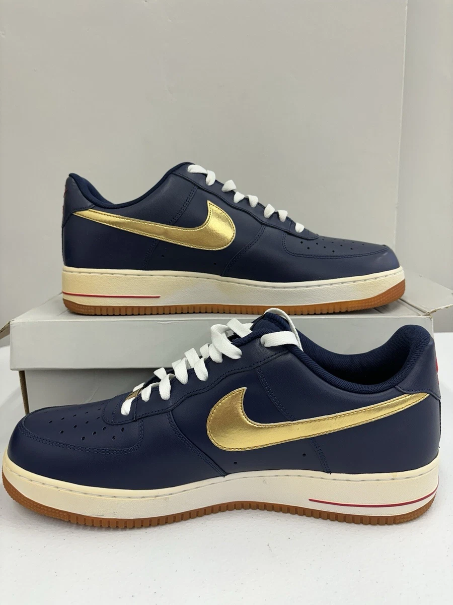 Rare Nike Air Force 1 Low \'Dream Team\' 2012 Olympic USA - Navy/Gold - Size 11 Nike Air Force One 1 Low 2012 Team USA Olympic Sneakers Gold  main image 4