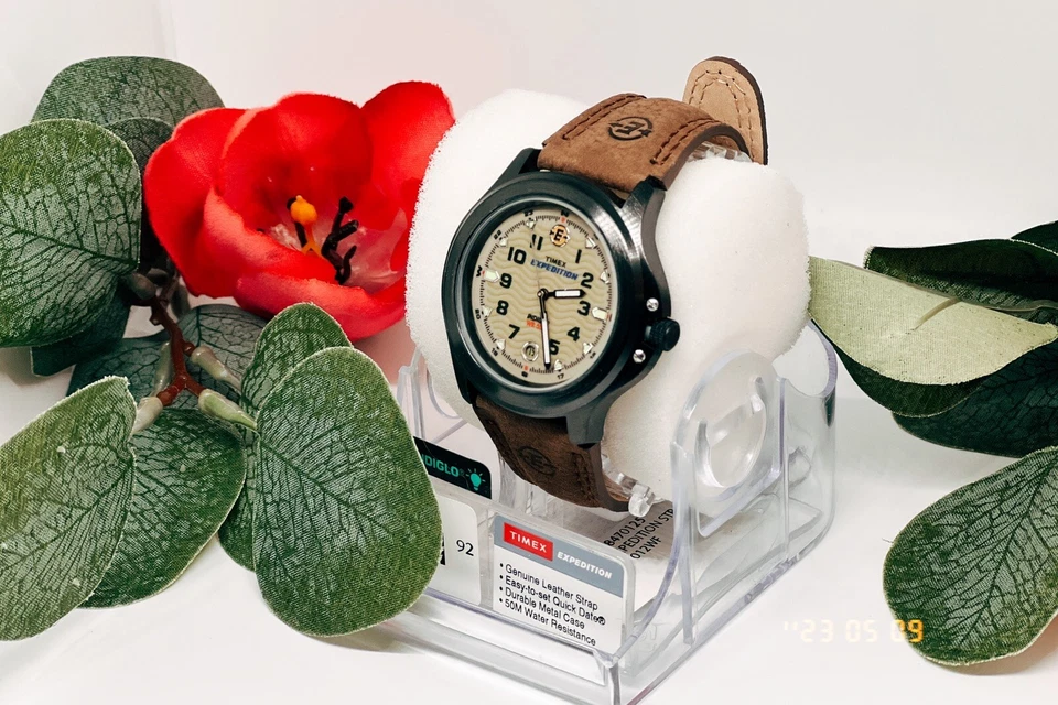 Мужские часы Timex T47012 Expedition Metal Field коричневый кожаный ремешок новые с чехлом - Изображение 2 из 4