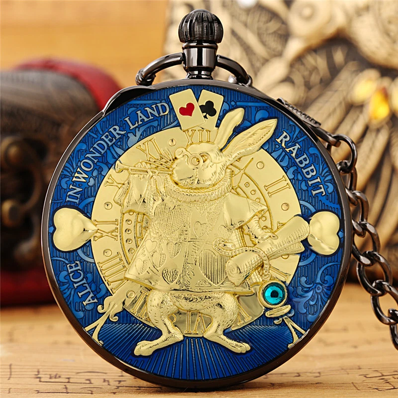 Retro Unique Rabbit Quartz Pocket Watch with Song Musical Watches Pendant Chain - Image 4 of 4