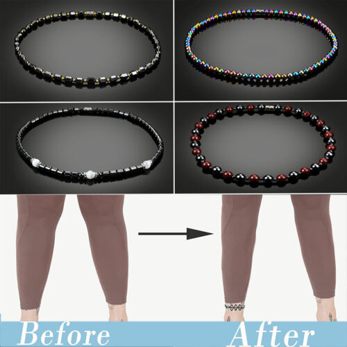Magnetic Hematite Beaded Necklace Therapy Arthritis Healthy Pain Relief Gift New - Picture 3 of 24