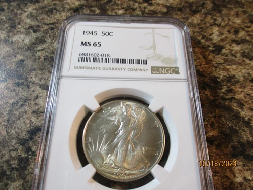 1945 WALKING LIBERTY HALF NGC MS65   018