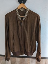 HERCULES rayon cotton blouson 50s WALDES zip brown