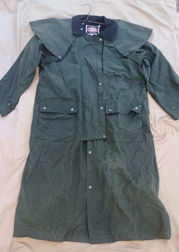 Australian Outback Collection Australian Drover Coat Oilskin Duster Size Medium