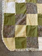 Vintage Handmade Quilt Cotton Patchwork Bedspread Project Quilt Needs TLC