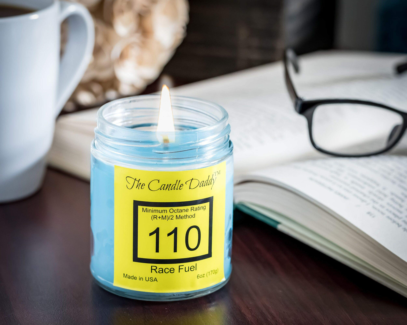 Race Fuel High Octane Gasoline Candle- 6 oz- up to 40 Hour Burn