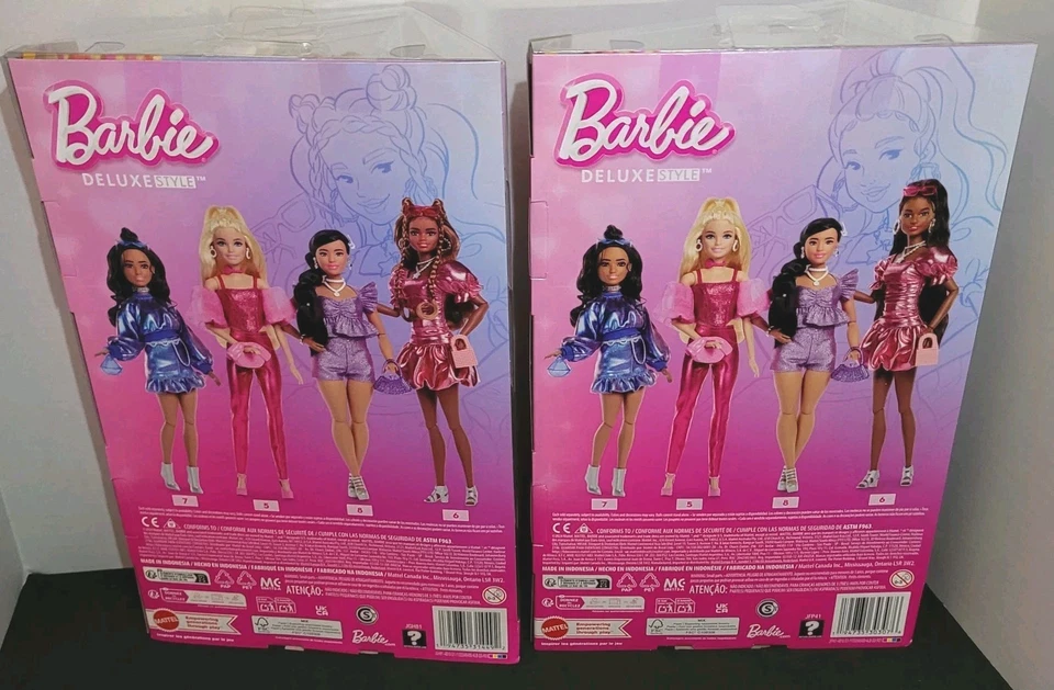 Barbie Estilo De Lujo Raro Encontrar Christie #6 y Muñeca Barbie #6 En Vestido Glamuroso ~ Lote #2 Foto 4 de 4