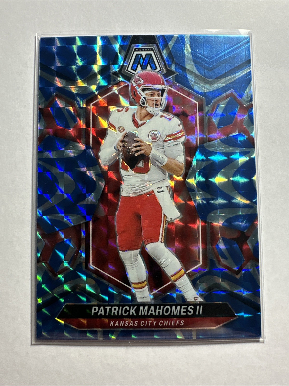 2024 Panini Mosaic - Reactive Blue Mosaic Prizm #106 Patrick Mahomes II Chiefs