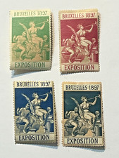 4-Great 1897 Brussels (Belgium) Exposition Poster Stamps