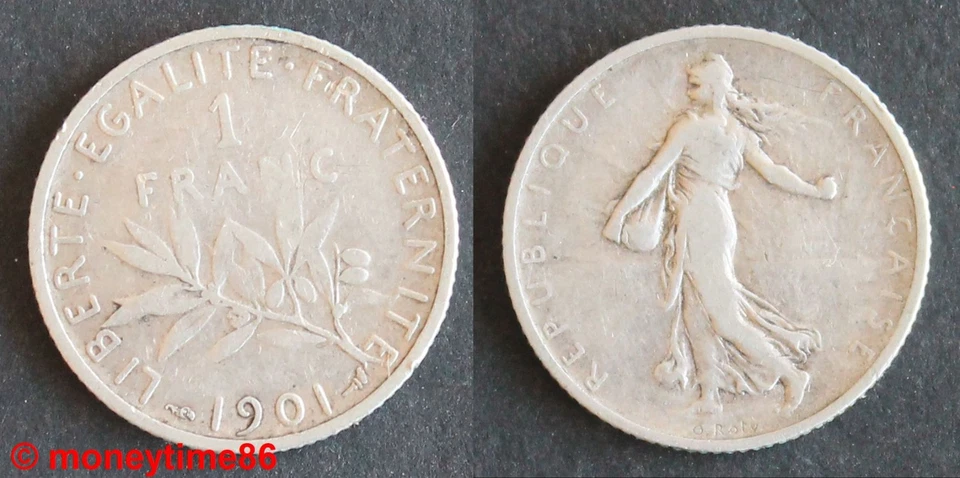 France ! 1 franc semeuse 1901, argent, état TB - Photo 1/1