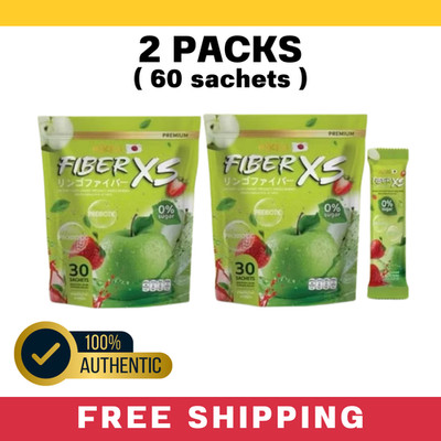 2x MIKEO Fiber XS Green Apple 30 Sachets Prebiotic + Probiotic Sugar Free Detox