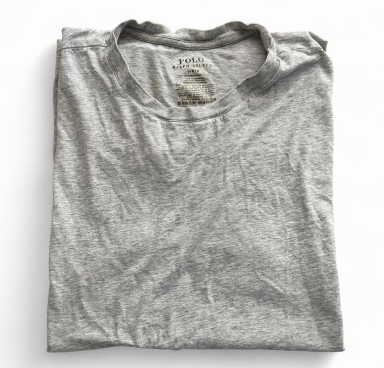 Polo Ralph Lauren Gray Crew Neck T Shirt Mens L Cotton