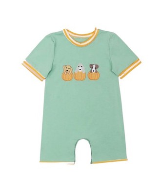 Boys Embroidered Pumpkin Romper Size 3/6M BNWT
