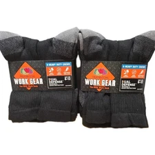 Fruit Of The Loom Work Gear, 12 Pack Heavy Duty Crew Work Socks / 6-12 M US