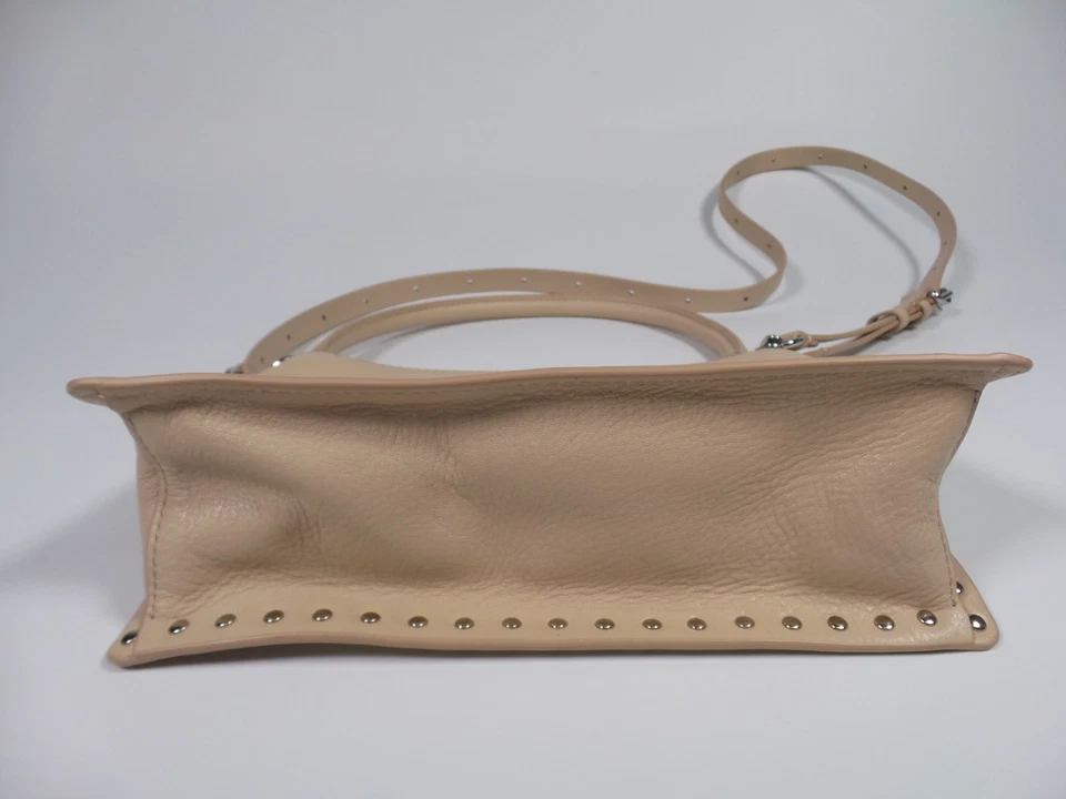 Bolso Bandolera Rebecca Minkoff Nanine Cuero Asa Superior Sand Dune Tachonado Foto 4 de 4