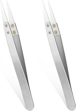 Paquete de 2 pinzas de cerámica de precisión no conductoras antiestáticas.neuvo.