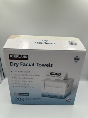 Kirkland Signature Daily Dry Facial Towels, 200-Count � Extra Soft Disposable