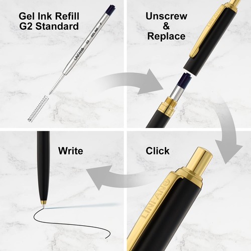 Black Gel Ink Pen Refills Ballpoint Black, 12 Pack Gel Pens Refills Fine Poin... - Picture 3 of 5