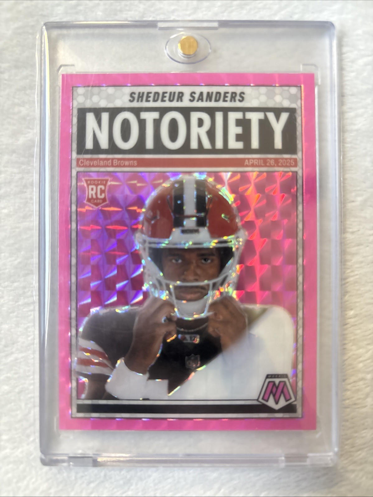 2025 Mosaic Shedeur Sanders Notoriety Pink Fluorescent #13 Rookie Card SP! 🔥