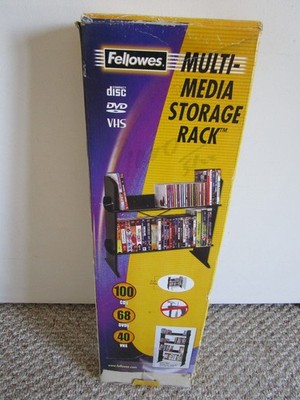 Fellowes 100 Multimedia storage organizer holder rack 100 CD s /68 DVD s /48 VHS