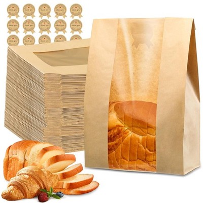 Bread Bags for Homemade Sourdough Bread Paper Bags with Window 200 Pcs