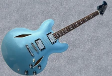 Firefly FF338PRO Semi-Hollow Electric Guitar Metallic Blue Alnico Pickups Pro
