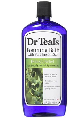 Dr Teal's Foaming Bath Epsom Salt Relax & Relief Eucalyptus & Spearmint 34 Ounce