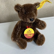 Vintage Miniature steiff bear 0206/10 NWT mohair/fully jointed : 4”H