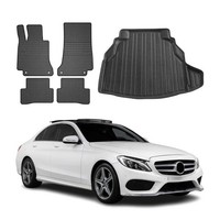 FußMatten & Kofferraumwanne Set FüR Mercedes C Klasse W205 2014-2021 Gummi 5X