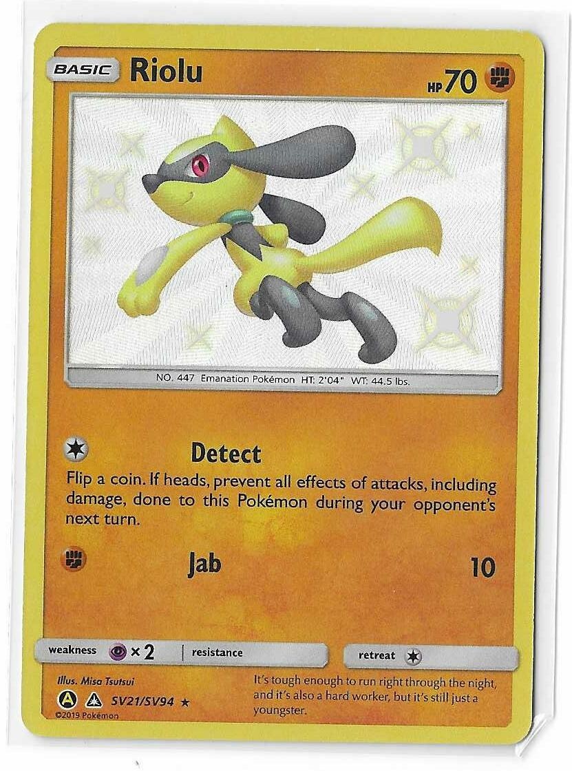 Riolu SV21/SV94 Hidden Fates Shiny Holo Rare Vault Pokemon TCG Card NM